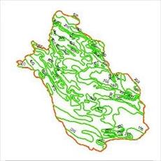 Contour map precipitation in Fars province