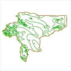 Contour map precipitation in Isfahan