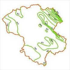 Precipitation contour map of Zanjan